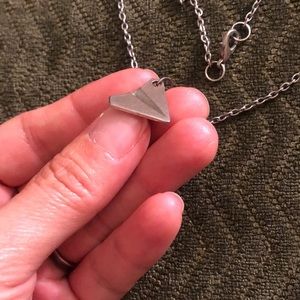 ✈️ Long chain paper plane pendant and necklace